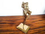 Vintage Abstract Art Mid Century Ballerina Sculpture Brass Dancer Statue Dancing