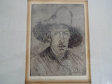 Antique Original Augustus Edwin John Signed Etching