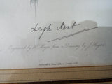 Original 1834 English Romantics Poet Leigh Hunt Hand Written Letter & Portrait