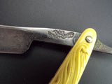 Antique Art Nouveau Barber Straight Razor Celluloid Handle