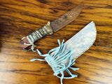 Vintage Plains Tribes Indians Trade Knife Leather Sheath Hand Made