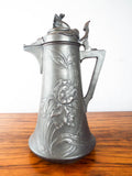 Antique Jugenstil Art Nouveau Kayserzinn Wine Ewer Water Jug Pewter 1900 1910