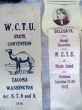 Womans Temperance WCTU Delegate Ribbons