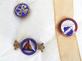 Antique Religious Temperance Enamel Delegate Templar Medal Ribbons Pinbacks