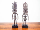 Vintage Patinated Bronze African Sculptures