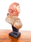 Antique Signed Joseph Le Guluche Female Bust Terra Cotta Sculpture Woman Statue