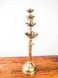 Antique Brass Menorah Adjustable Seven Arm Temple Candlestick Candle Holder