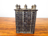 Antique Cast Iron Bank High Rise Tiered Building Piggy Money Box A C Williams