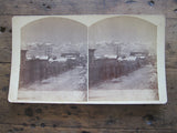 Stereoscope Card by Charles Emery 1880, Evening View Main St Silver Cliff Colorado - Yesteryear Essentials
 - 1