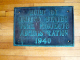 1940 Heavy Bronze Plaque for the Works Projects Administration - Yesteryear Essentials
 - 9