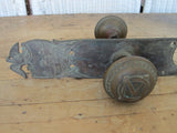 Antique Civil War Era Brass Strike Plate & Door Knobs -The Union Yale & Town - Yesteryear Essentials
 - 3