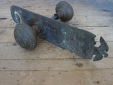 Antique Civil War Era Brass Strike Plate & Door Knobs -The Union Yale & Town - Yesteryear Essentials
 - 1