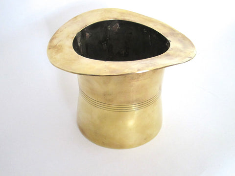 Vintage Novelty Brass Top Hat Champagne Bucket - Yesteryear Essentials
 - 1