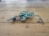 Antique Sterling Silver Green Enamel Dragon Brooch - Yesteryear Essentials
 - 9