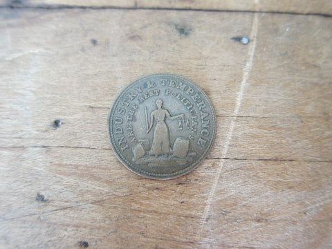 Antique Temperance Movement Industry & Temperance Token - Yesteryear Essentials
 - 1