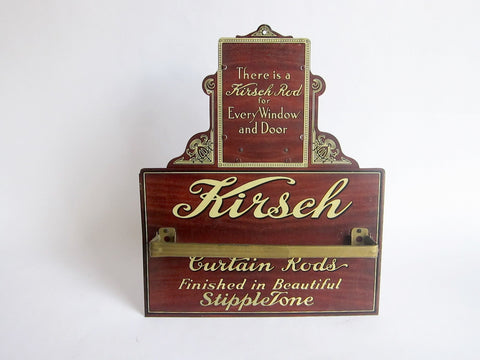 1920's Kirsch Curtain Rods Store Display Pressed Tin Silent Salesman - Yesteryear Essentials
 - 1