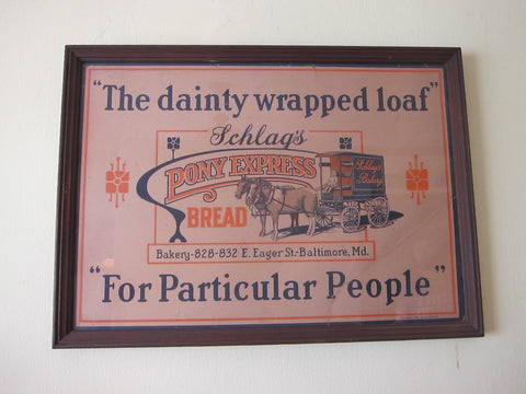 Vintage Schlags Bakery Pony Express Bread Advertising Poster - Yesteryear Essentials
 - 1