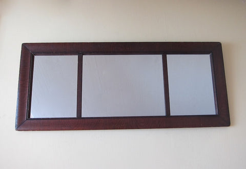 Antique Wooden Framed Long Triptych Hall Mirror - Yesteryear Essentials
 - 1