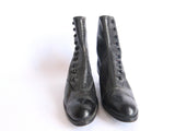 Victorian Black Leather Button Womens Boots - Size 6 / 6.5 - Yesteryear Essentials
 - 6