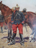 Antique Signed Oil On Canvas Military Oil Painting of Soldier