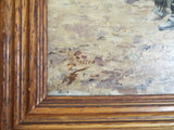 Antique Signed Oil On Canvas Military Oil Painting of Soldier