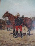 Antique Signed Oil On Canvas Military Oil Painting of Soldier