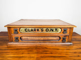 Antique Clarks ONT Wooden 2 Drawer Sewing Spool Display Cabinet Box - Yesteryear Essentials
 - 2