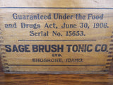 Antique c 1907 Sage Brush Hair Tonic Wood Box & 12 Amethyst Bottles - Yesteryear Essentials
 - 11