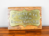 Antique American Brass Corporate Sign for Rumsey & Co Seneca, NY