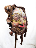 Vintage Bamileke Cameroon African Wooden Beaded Mask