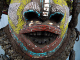 Vintage Bamileke Cameroon African Wood Beaded Mask