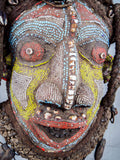 Vintage Bamileke Cameroon African Wood Beaded Mask