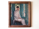 Vintage David Tauszky Portrait  Oil Painting - 24" x 20" - Yesteryear Essentials
 - 3