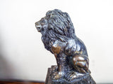 Pair of Vintage Addotta Bronze Lion Sculpture Statue Figural Bookends by Hamilton Studios