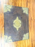 Antique Brass Metal and Leather Portfolio Document Holder Carrier