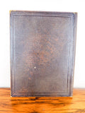 Antique Brass Metal and Leather Portfolio Document Holder Carrier