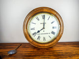 Antique English 1900s George Mudge Oak Wall Clock 420 Edgware Road