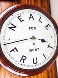 Antique English Mahogany Cased Neale Fruit Market Wall Clock