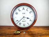 Antique English Mahogany Cased Neale Fruit Market Wall Clock