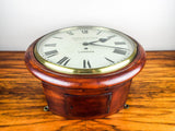 Antique English Mahogany Cased Birch & Gaydon Fusee Movement Wall Clock 153 Fenchurch Street, London 1920's