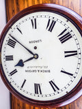 Antique English Mahogany Cased Birch & Gaydon Fusee Movement Wall Clock 153 Fenchurch Street, London 1920's