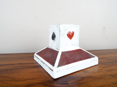 Vintage Playing Card Ceramic Match Holder