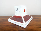 Vintage Playing Card Ceramic Match Holder