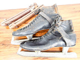 1940s Primitive Alfred Johnson Leather Ice Skating Skates