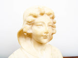 Vintage Miniature Alabaster Female Bust Sculpture