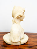 Vintage Miniature Alabaster Female Bust Sculpture