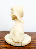 Vintage Miniature Alabaster Female Bust Sculpture