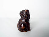 Japanese Boxwood Netsuke Elephant Carved Figurine 2" Statue