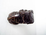 Japanese Boxwood Netsuke Elephant Carved Figurine 2" Statue