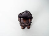 Japanese Boxwood Netsuke Elephant Carved Figurine 2" Statue